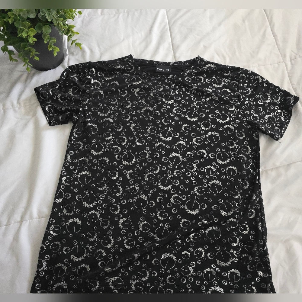 Black Patterned Women's Top